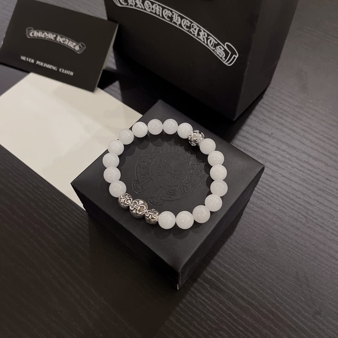 Chrome Hearts White Bead Bracelet